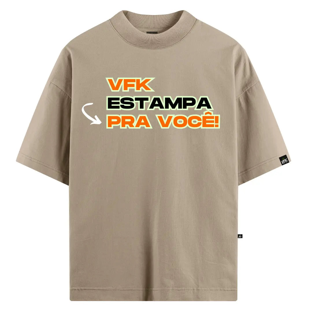 Camiseta Oversized Personalizada Bege