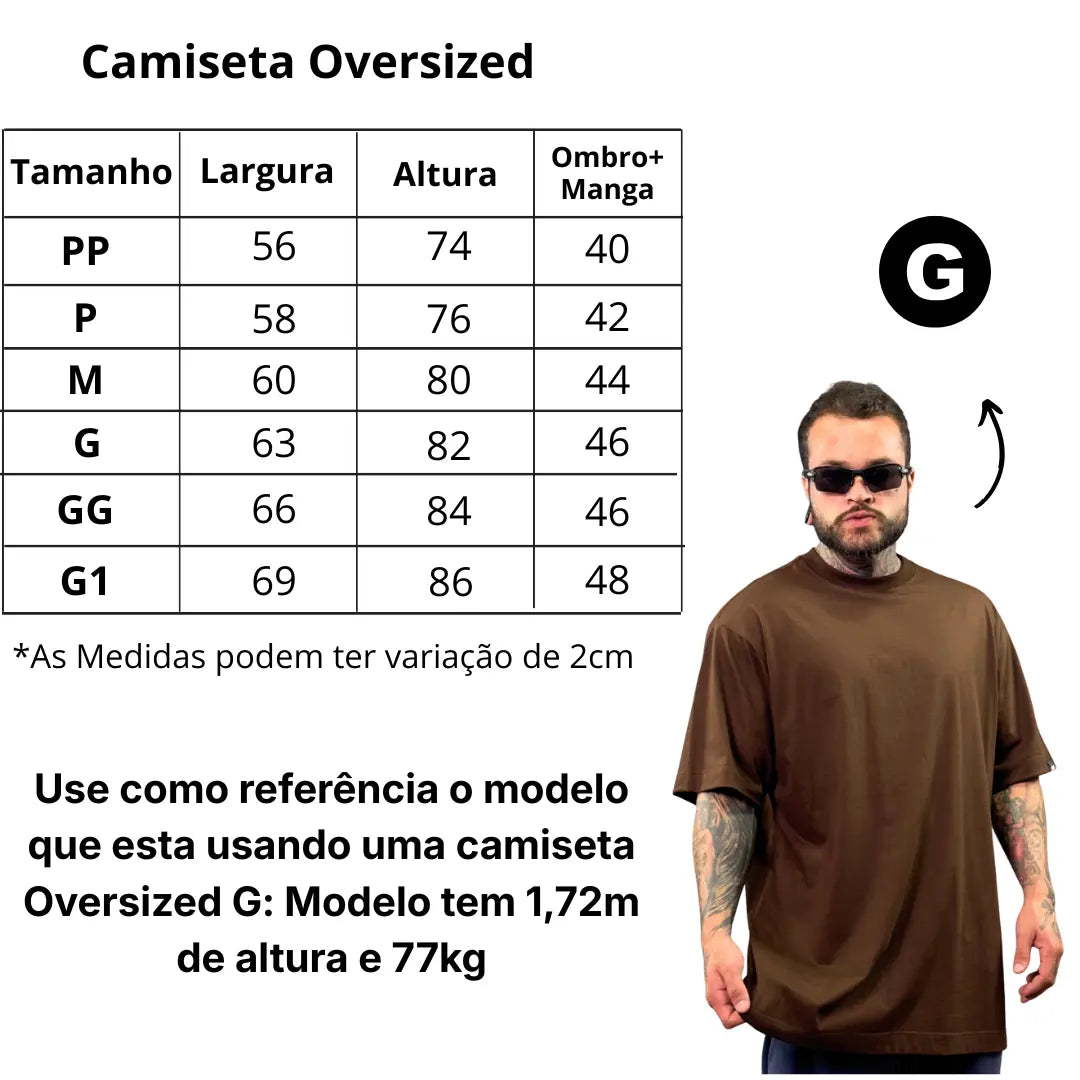 Camiseta Oversized Personalizada Marrom
