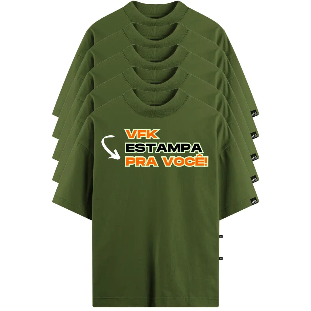 Kit Com 5 Camisetas Oversized Personalizadas