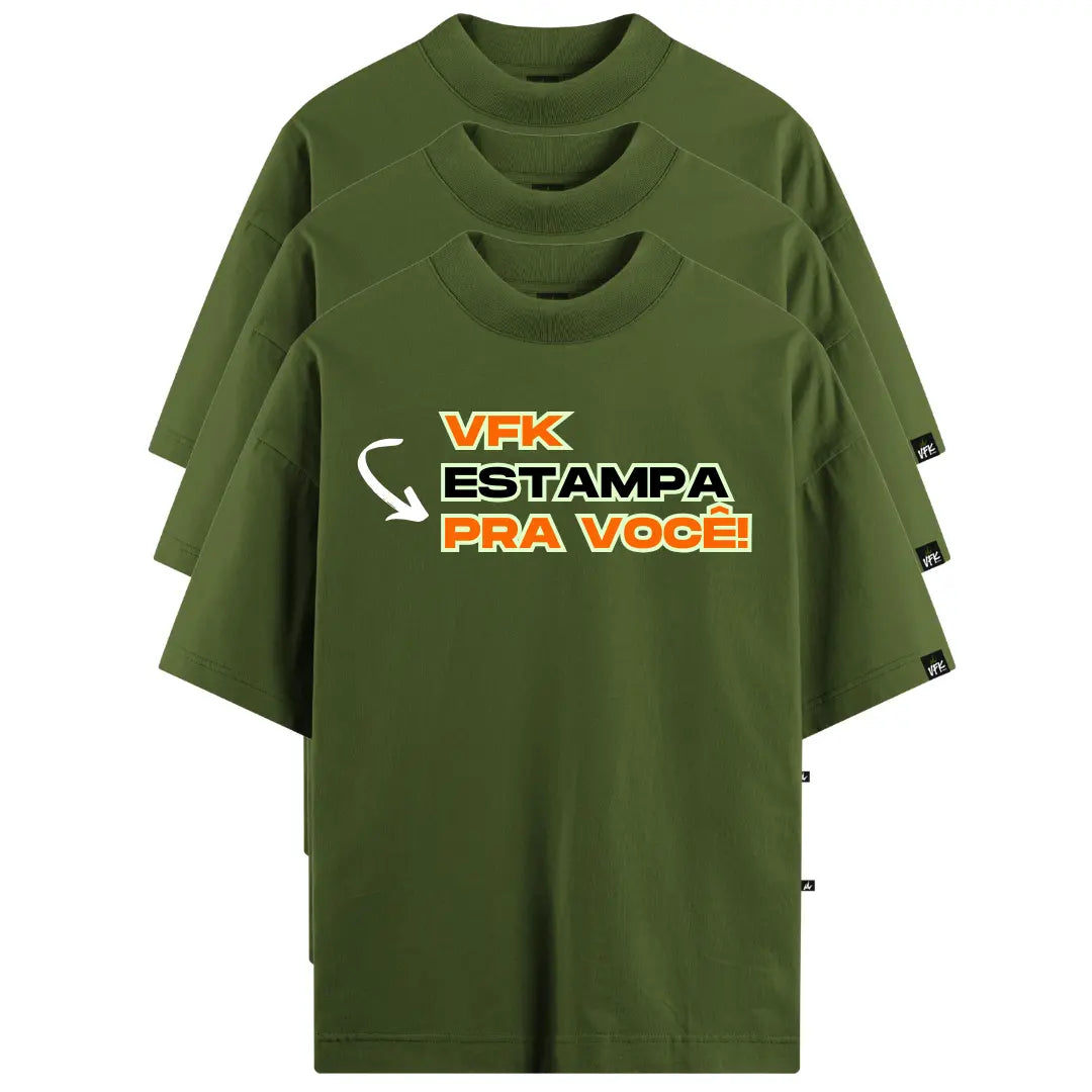 Kit Com 3 Camisetas Oversized Personalizadas