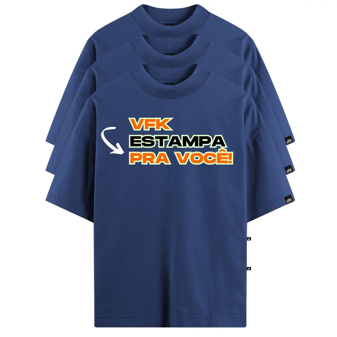 Kit Com 3 Camisetas Oversized Personalizadas