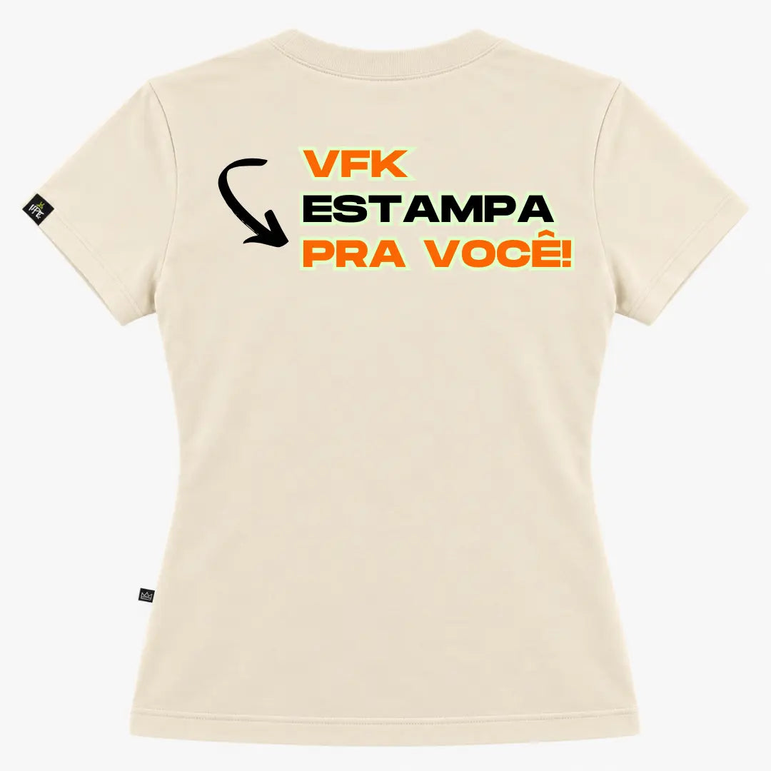 Camiseta Baby Look Feminina Personalizada Off White