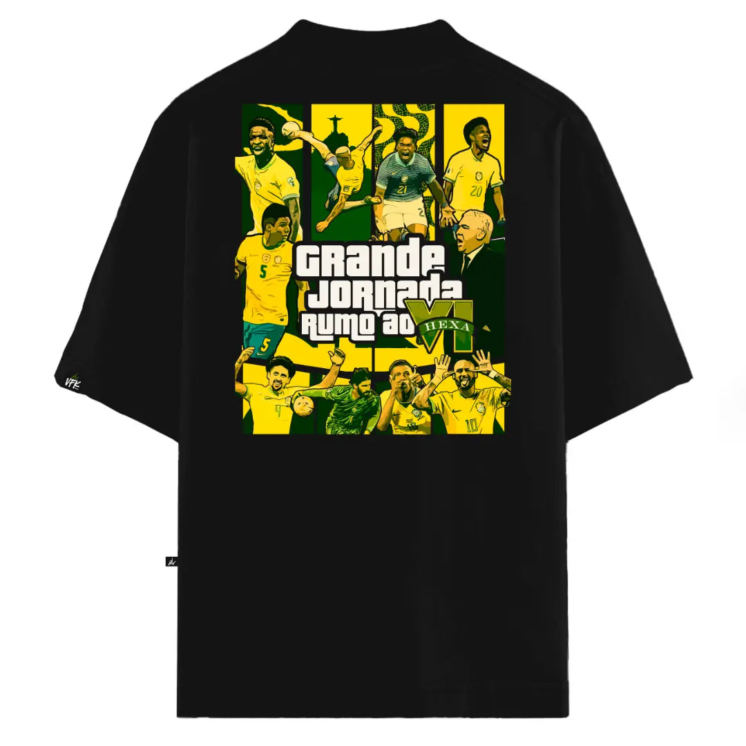 Camiseta Oversized VFK Grande Jornada Preta