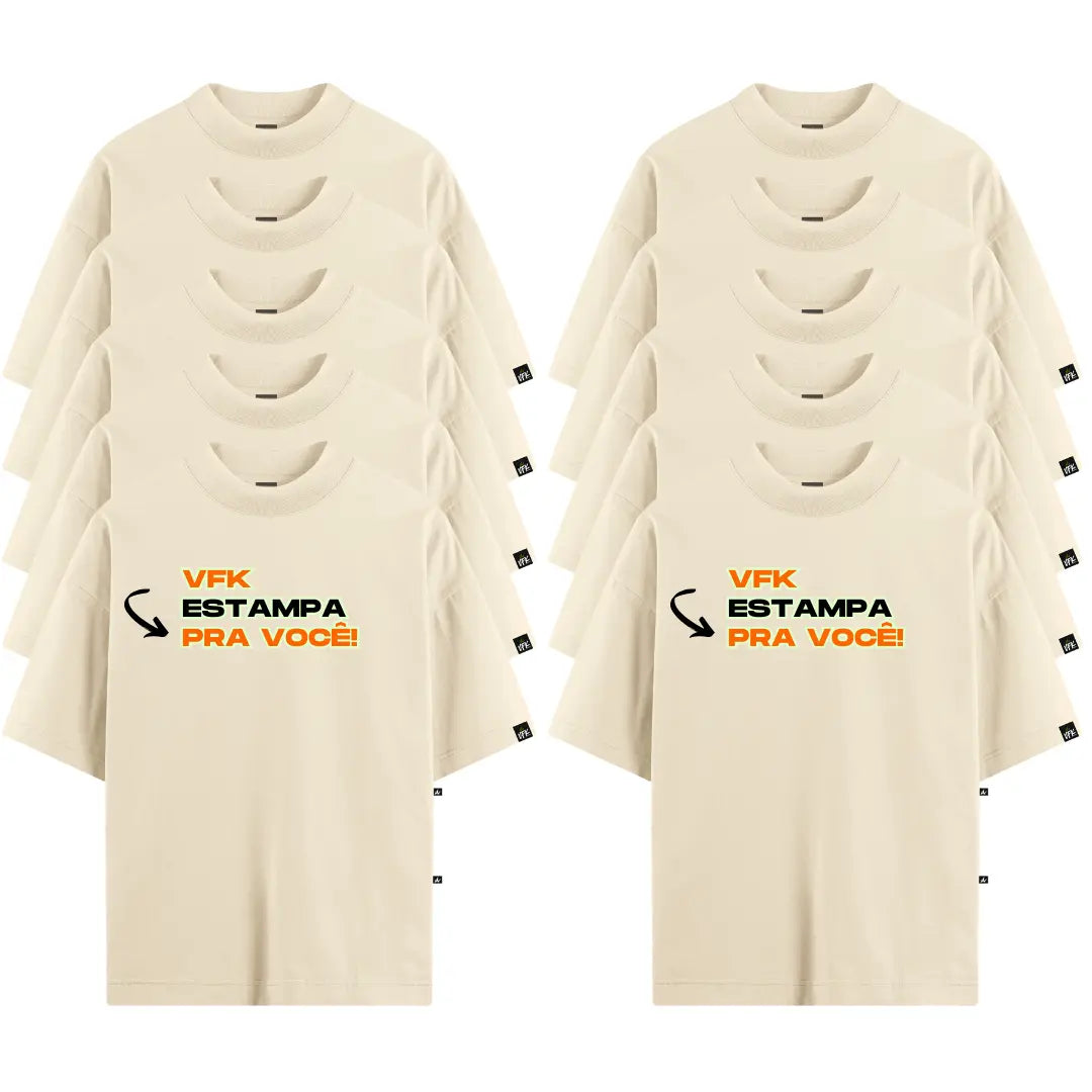 Kit Com 10 Camisetas Oversized Personalizadas