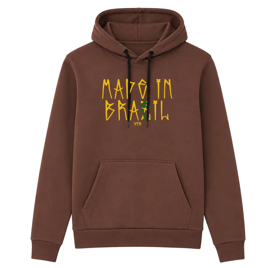 Moletom Canguru Com Capuz Marrom VFK Origens