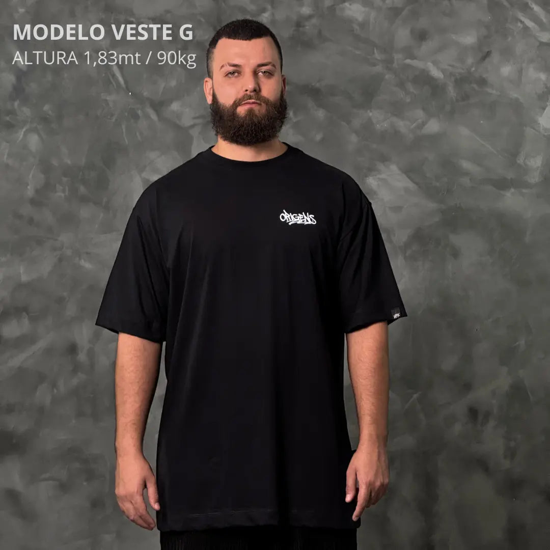 Camiseta Oversized Graffiti Left Preto