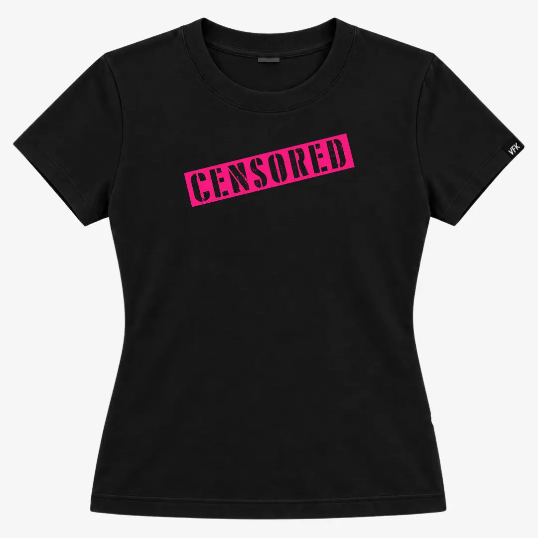 Baby Look Feminina Censored Preta