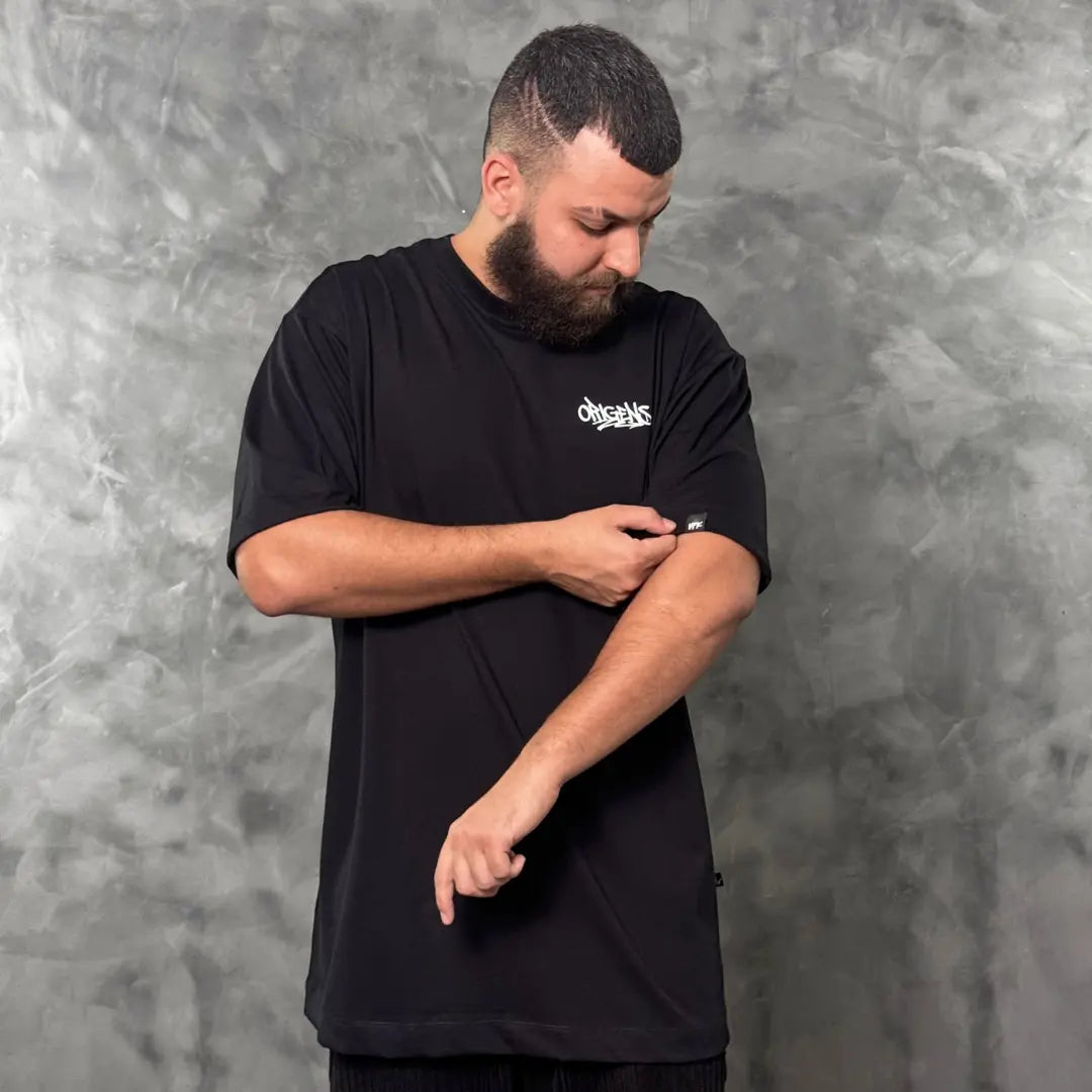 Camiseta Oversized Graffiti Left Preto