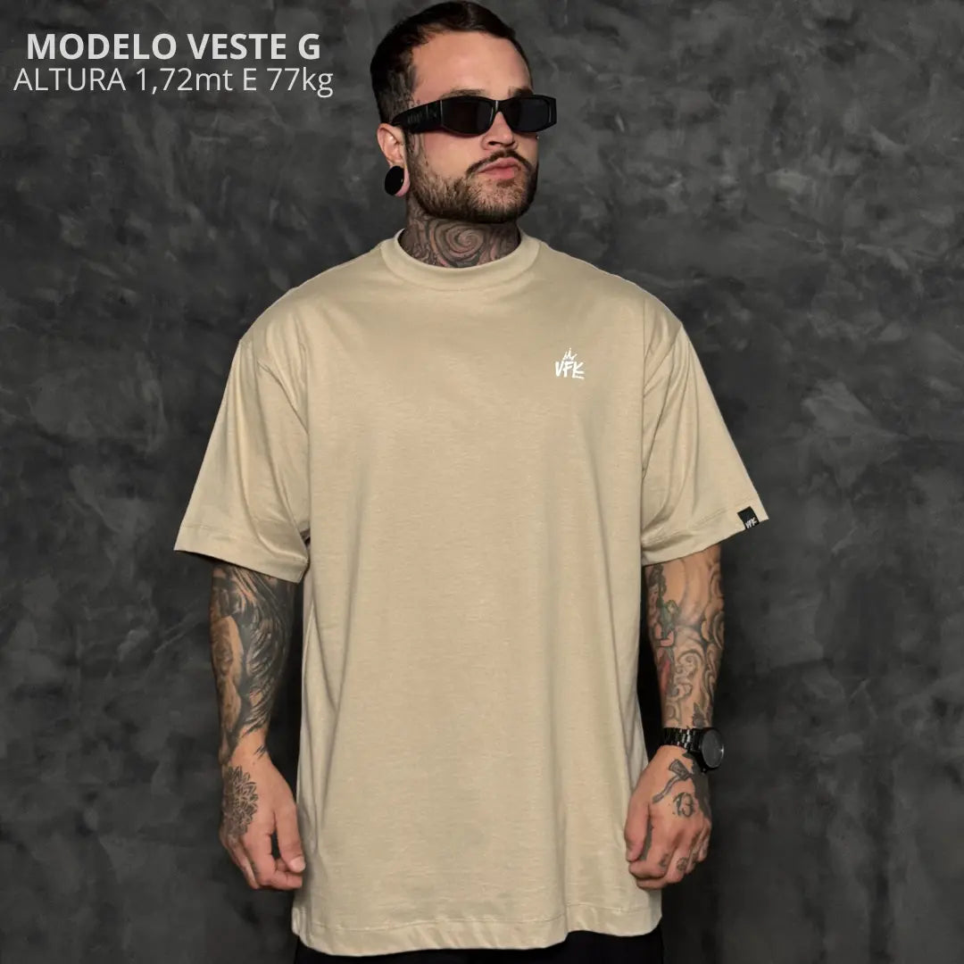 Camiseta Oversized Simple Bege