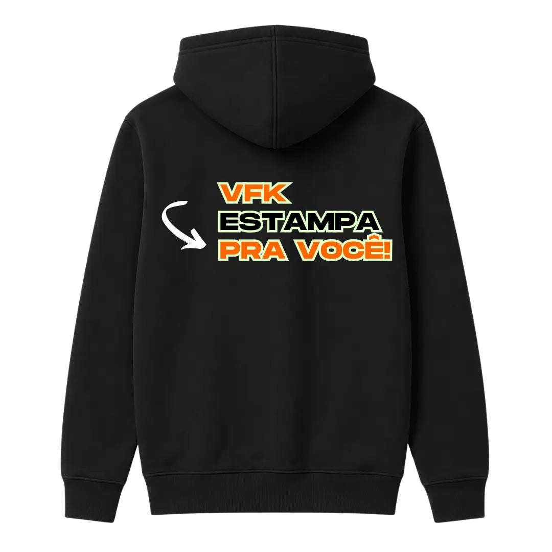 Moletom Confort Canguru Com Capuz Personalizado Preto