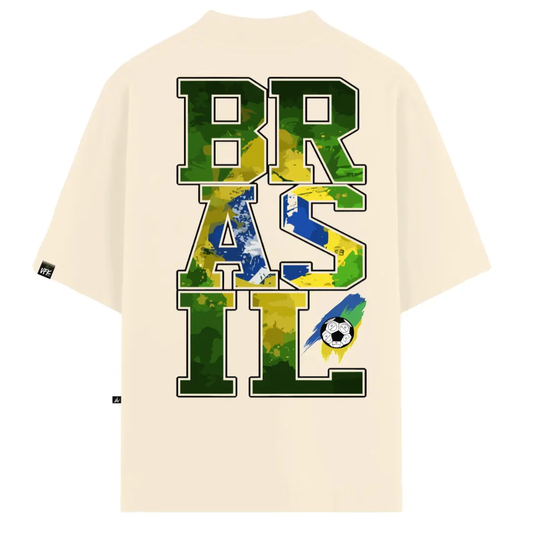Camiseta Oversized VFK Futebol Arte Off White