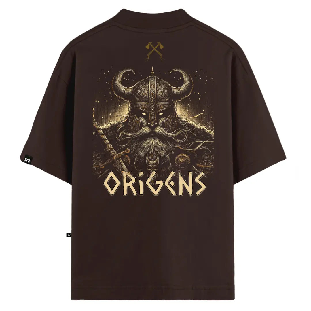 Camiseta Oversized Viking Origens Marrom