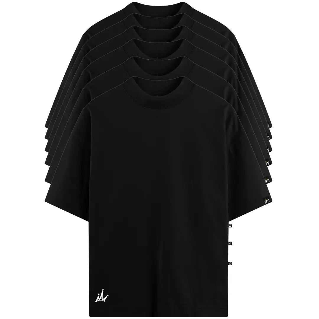 Kit com 6 Camisetas VFK Oversized Preto