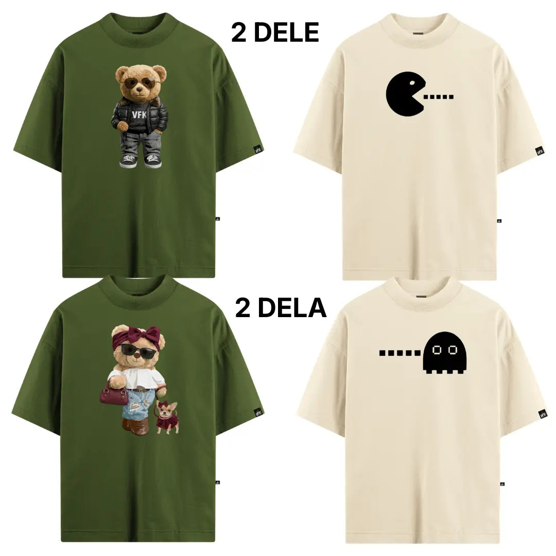 Kit Duo VFK — 4 Camisetas Oversized Ele & Ela