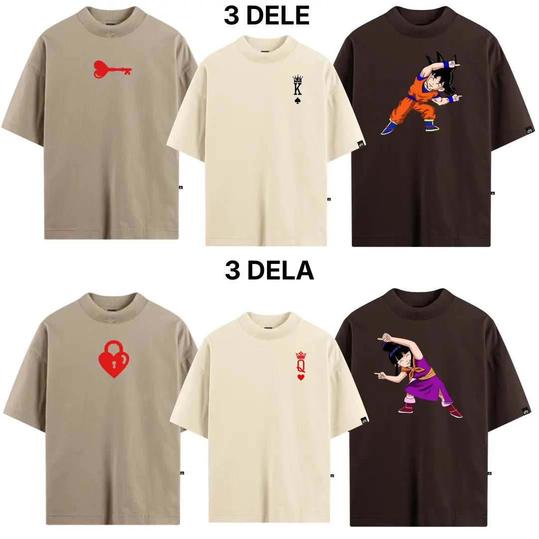 Kit Duo VFK — 6 Camisetas Oversized Ele & Ela