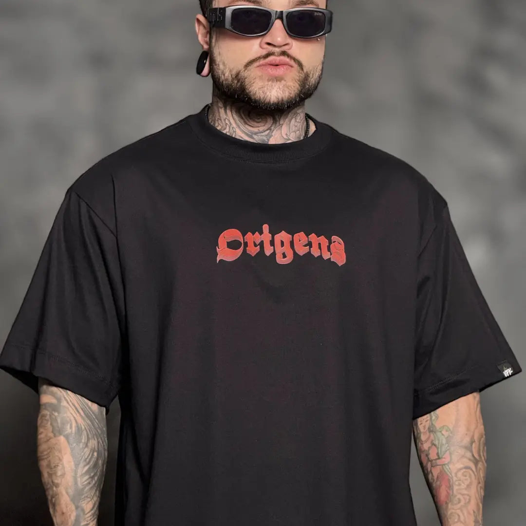Camiseta Oversized Anjo da Guarda Preto