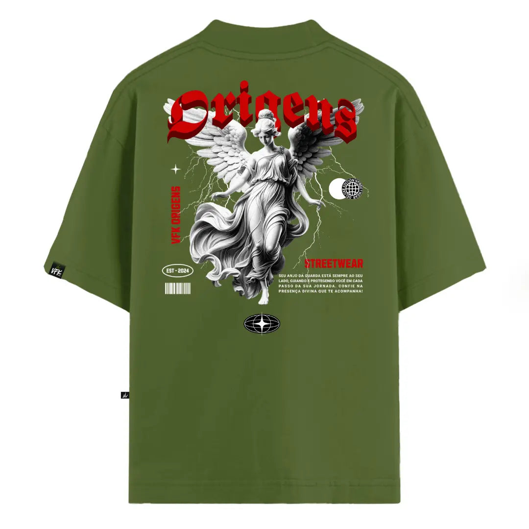 Camiseta Oversized Anjo da Guarda Verde