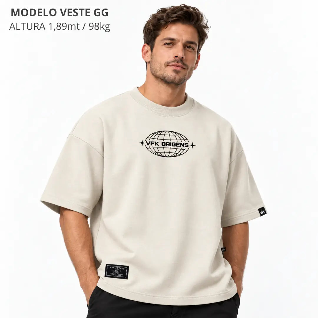 Camiseta Oversized VFK Heavy Worldwide Off White