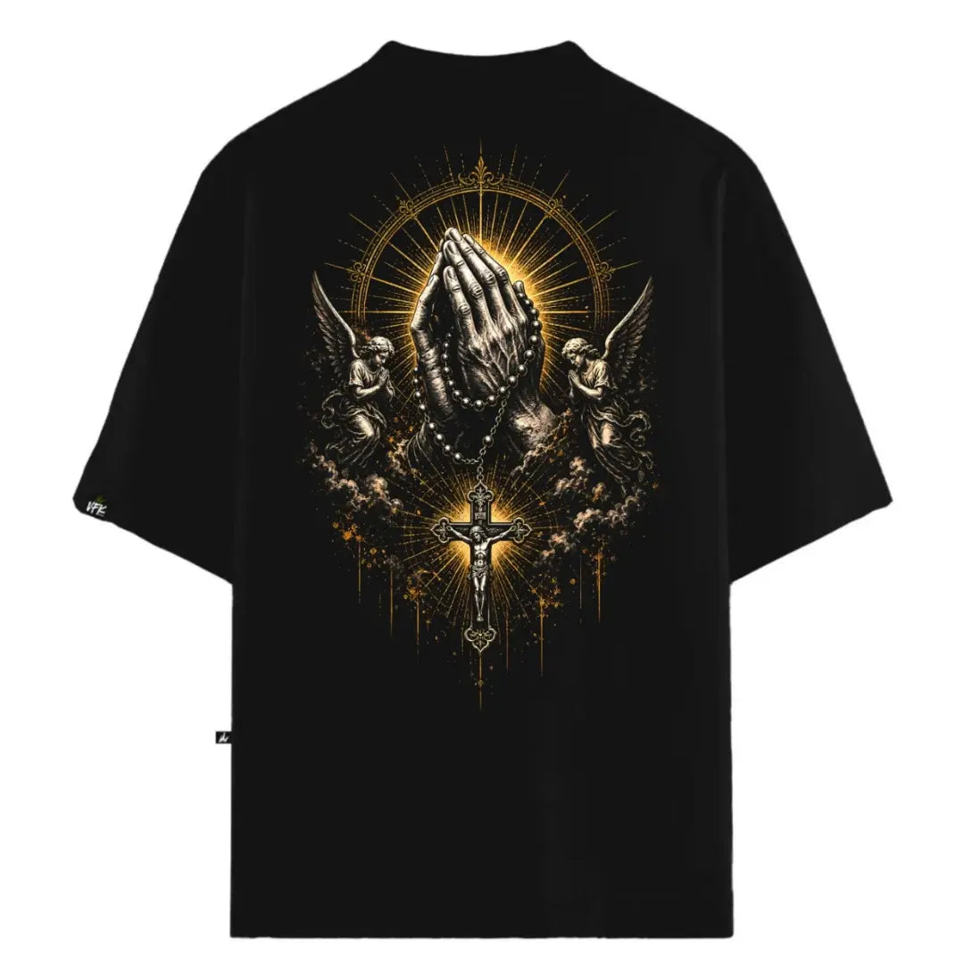 Camiseta Oversized Fé Eterna Preta