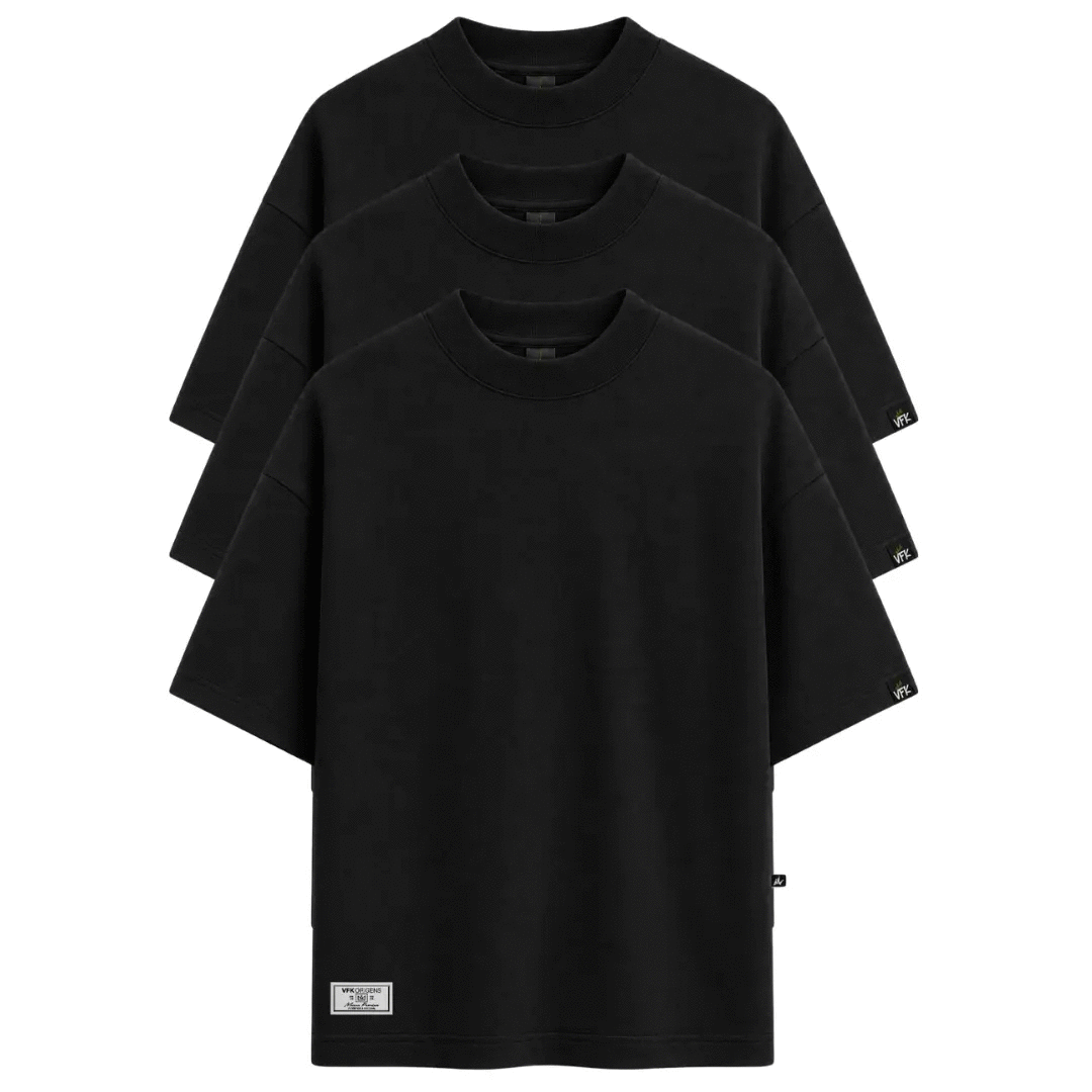 Kit Com 3 Camisetas Oversized VFK Heavy
