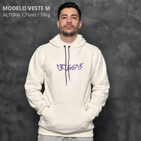 Moletom Confort Origens Canguru com Capuz Off White