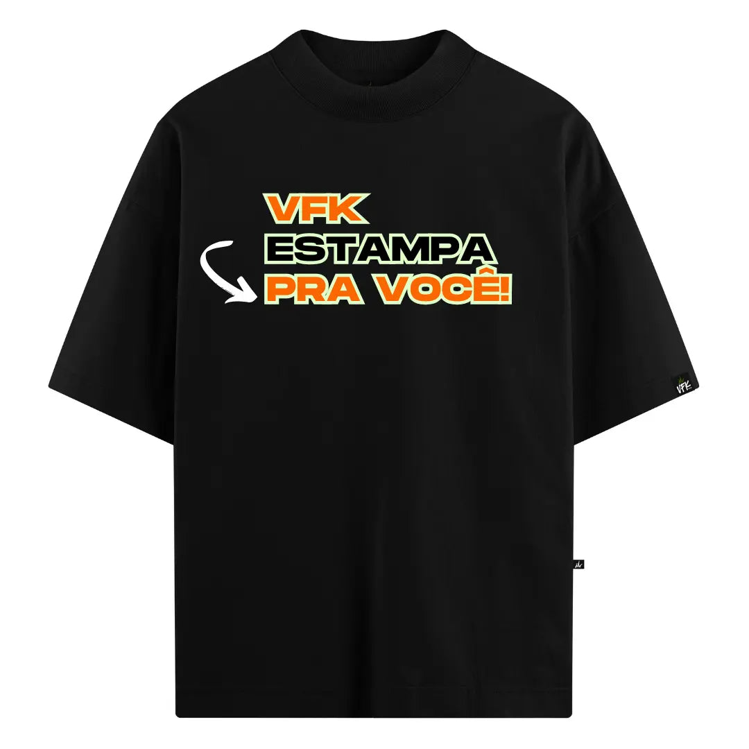 Camiseta Oversized Personalizada Preto