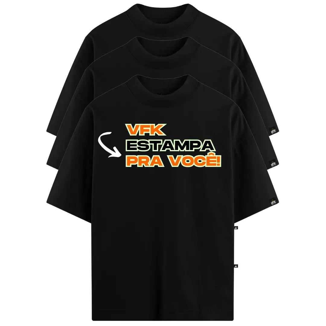 Kit Com 3 Camisetas Oversized Personalizadas