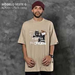 Camiseta Oversized Resistência Bege REF. VFK147