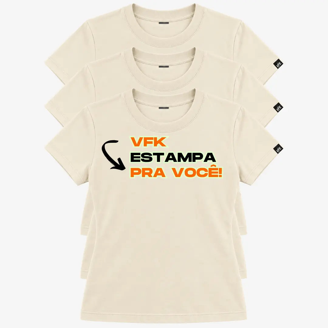Kit Com 3 Camisetas Baby Look Femininas Personalizadas