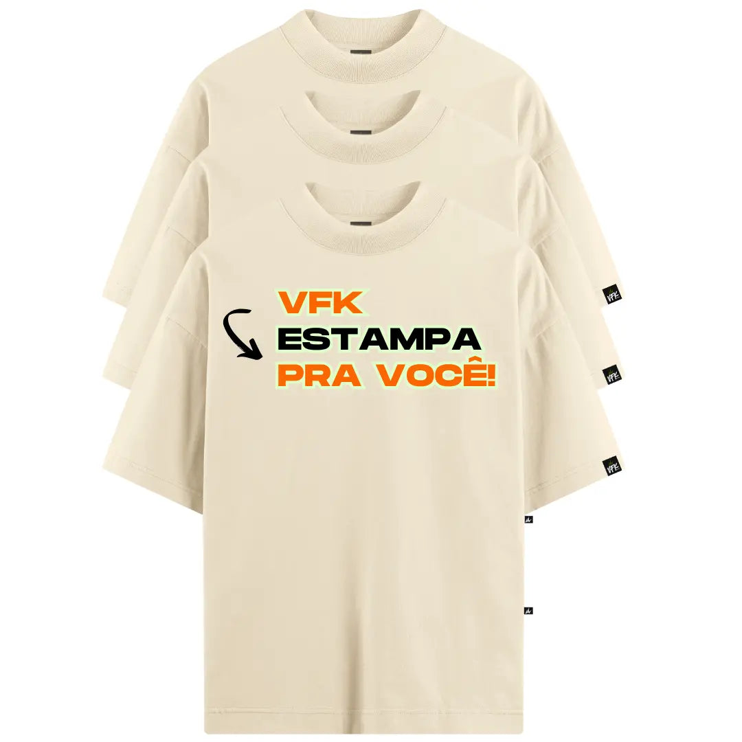 Kit Com 3 Camisetas Oversized Personalizadas