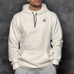 Moletom Confort King Canguru com Capuz Off White