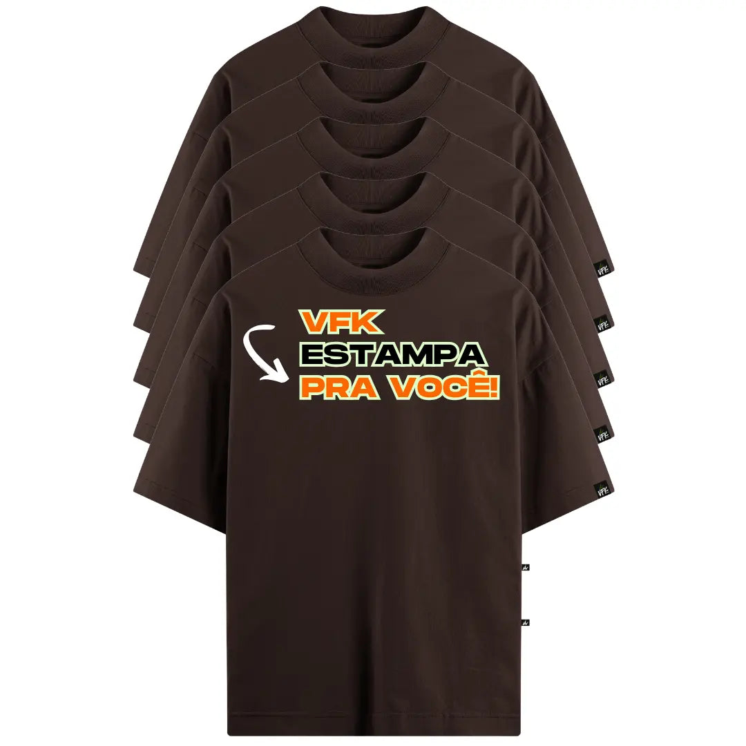 Kit Com 5 Camisetas Oversized Personalizadas