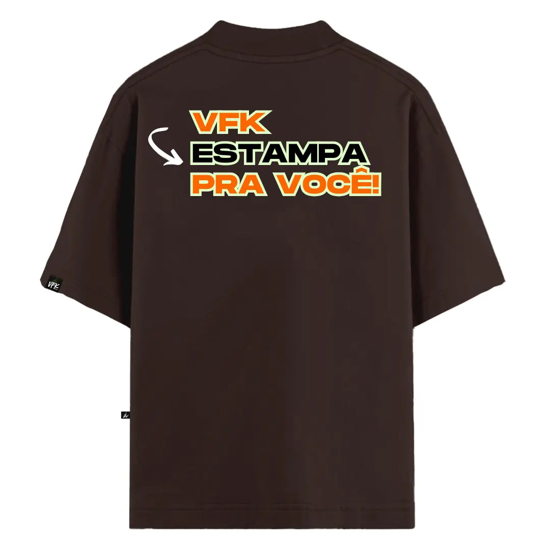 Camiseta Oversized Personalizada Marrom