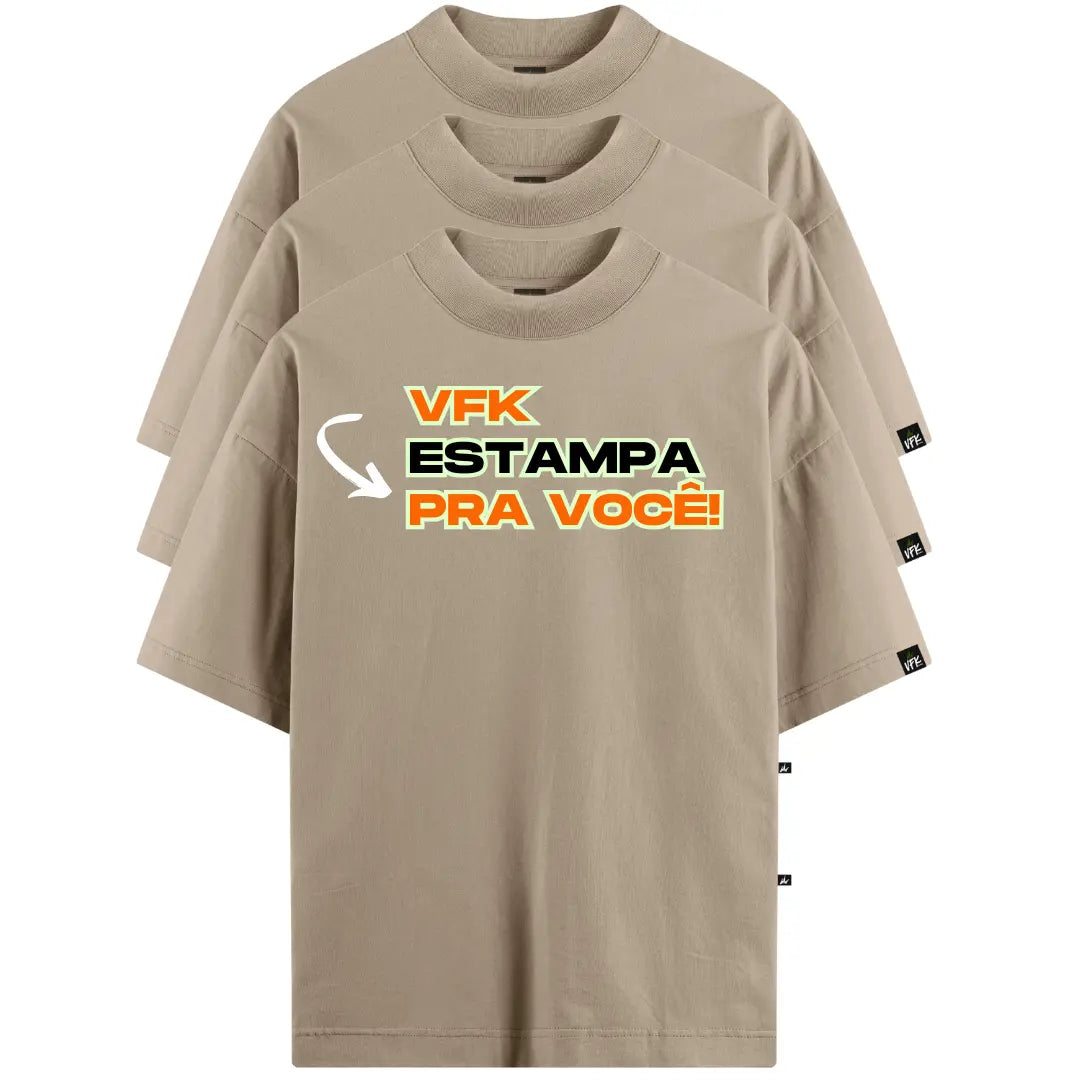Kit Com 3 Camisetas Oversized Personalizadas