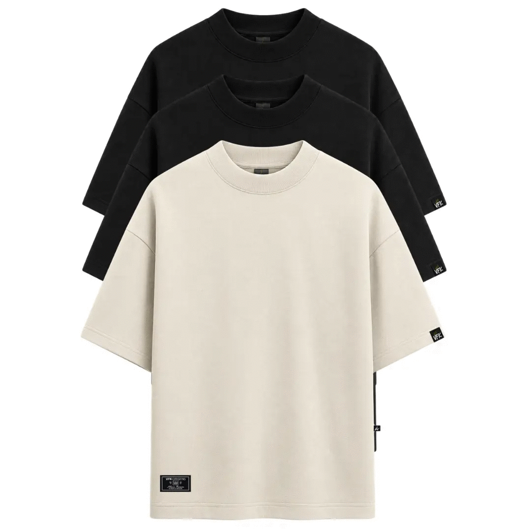 Kit Com 3 Camisetas Oversized VFK Heavy