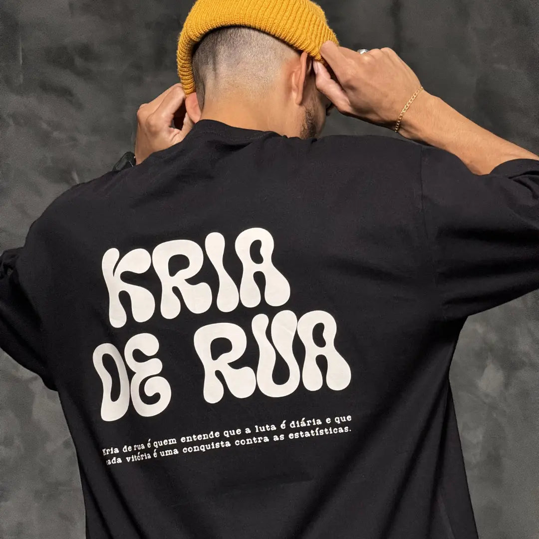 Camiseta Oversized Kria de Rua Preto REF. VFK134