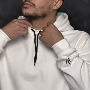 Moletom Confort Minimal Canguru com Capuz Off White