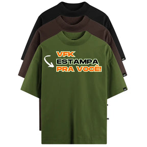 Kit Com 3 Camisetas Oversized Personalizadas