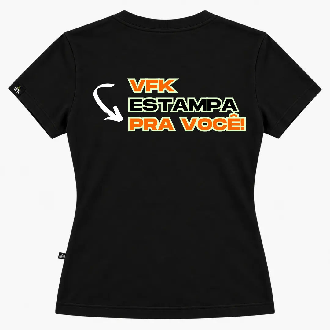 Camiseta Baby Look Feminina Personalizada Preta