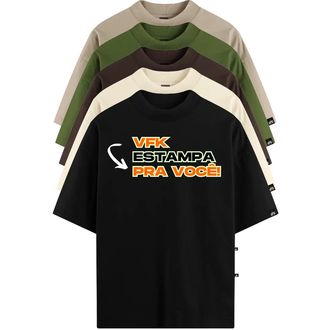 Kit Com 5 Camisetas Oversized Personalizadas