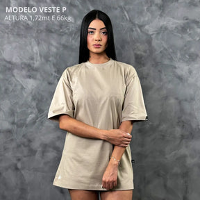 Camiseta Oversized Lisa Bege