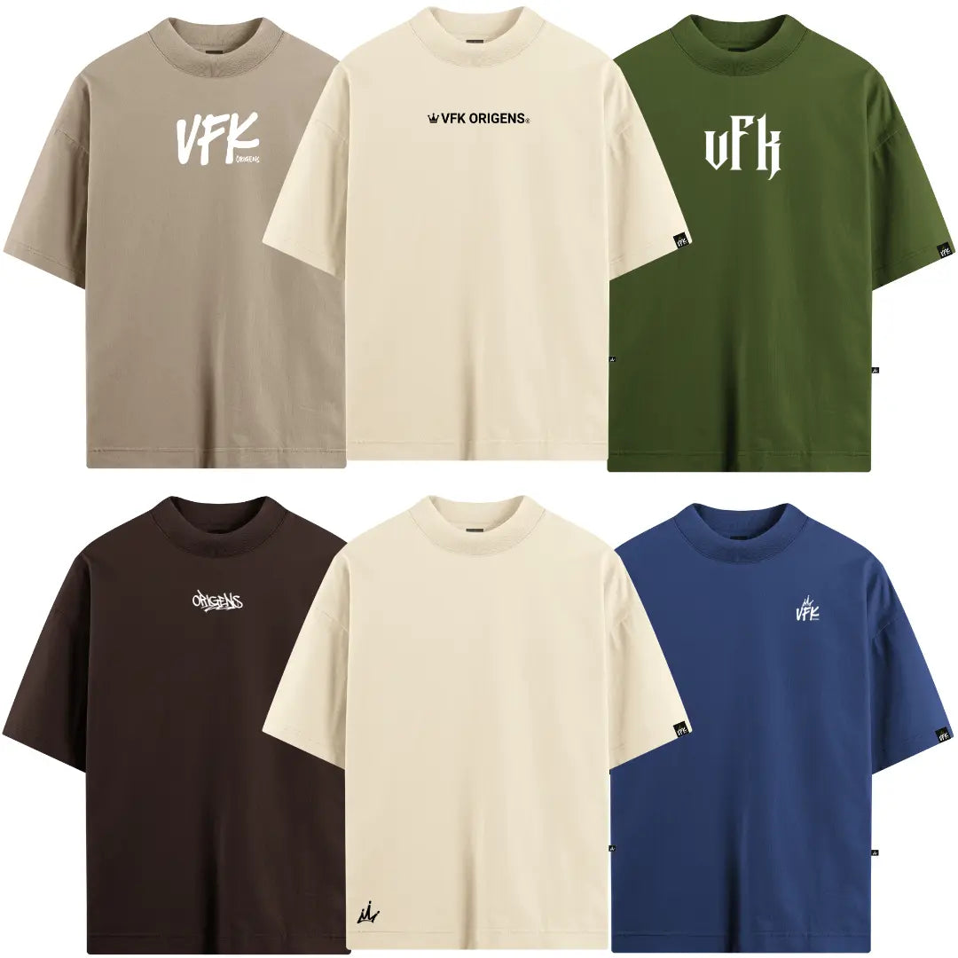 Kit Lendário 6 Camisetas Oversized VFK Origens