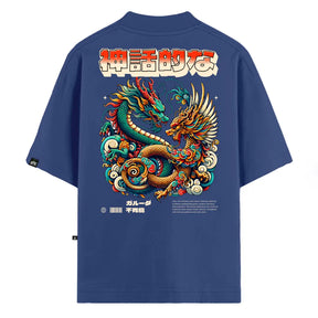Camiseta Oversized Mythic Dragon Azul