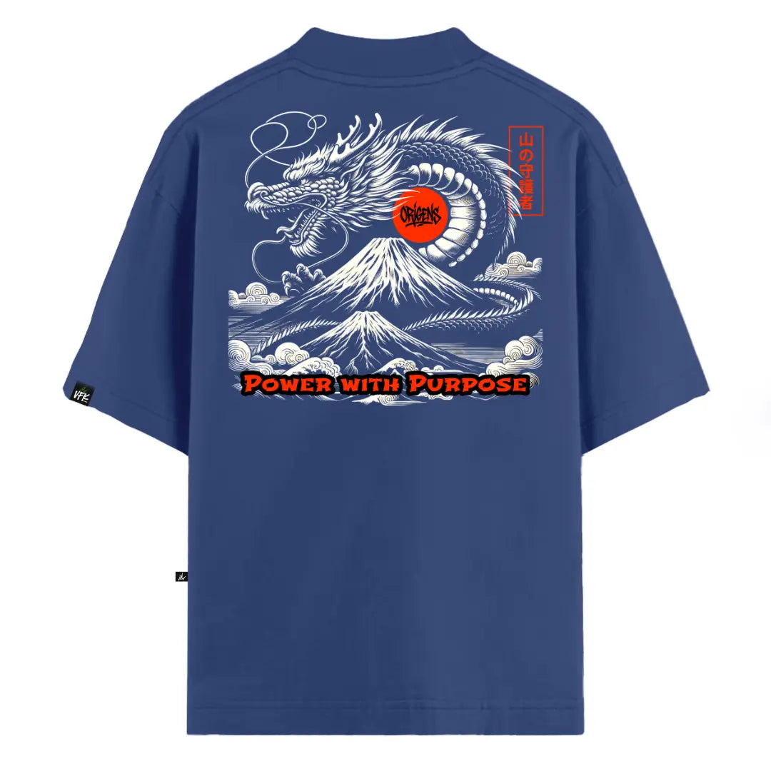 Camiseta Oversized Dragon Azul