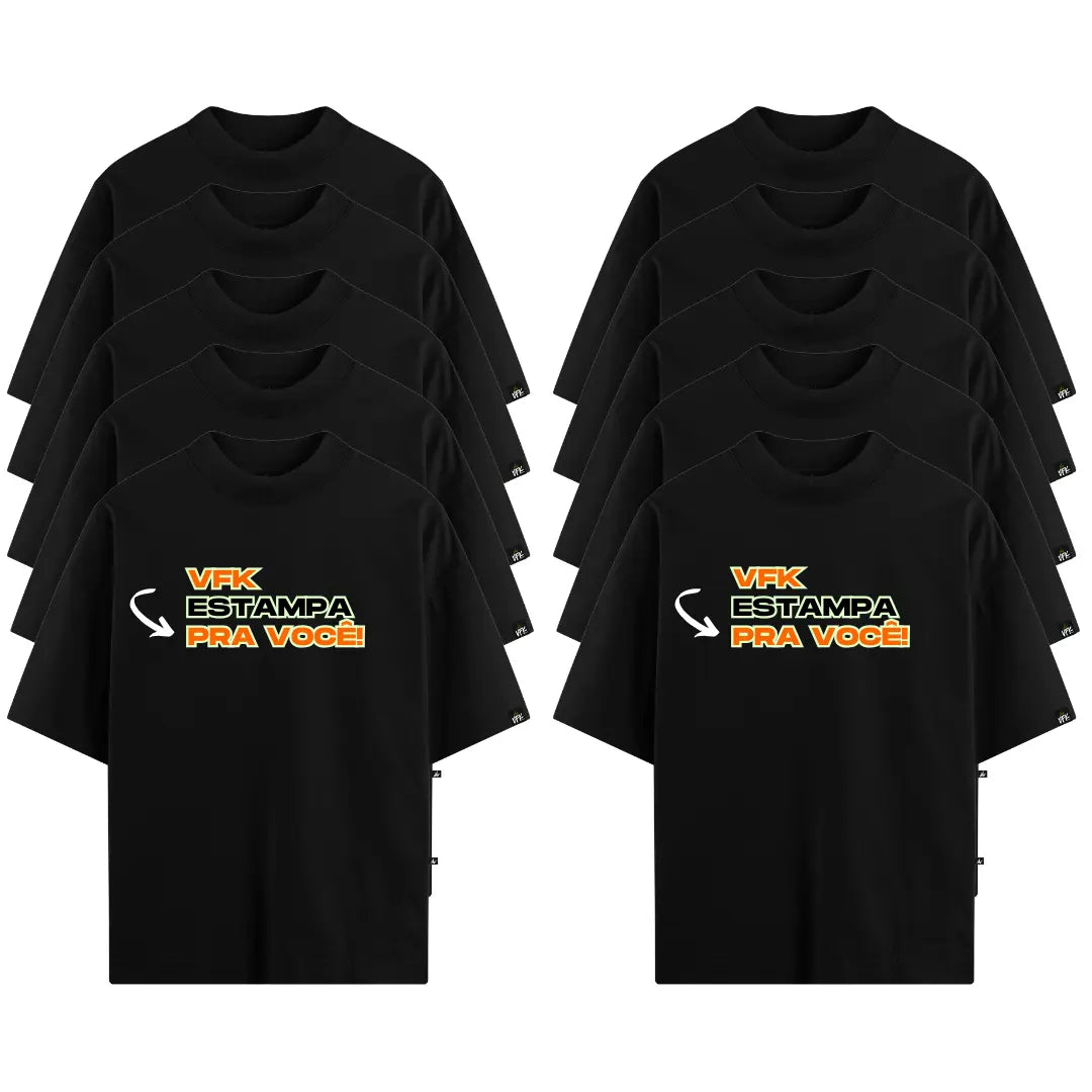 Kit 10 Camisetas Oversized Personalizadas VFK Origens