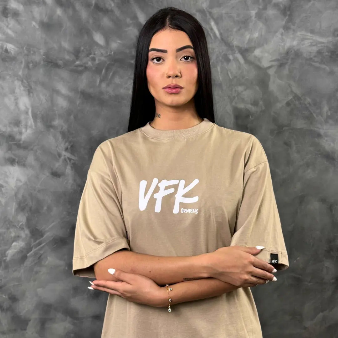 Camiseta Oversized Vfk Bege REF. VFK102