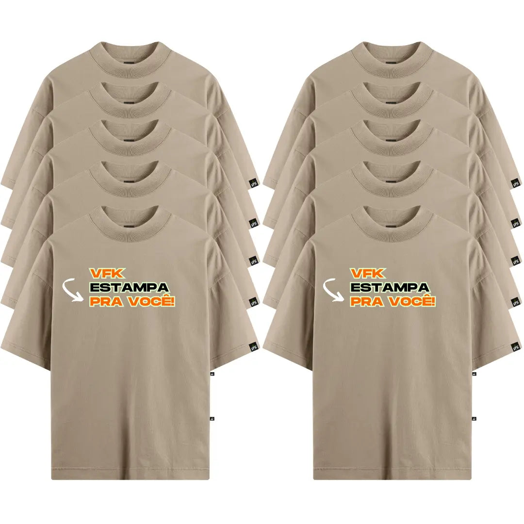 Kit Com 10 Camisetas Oversized Personalizadas