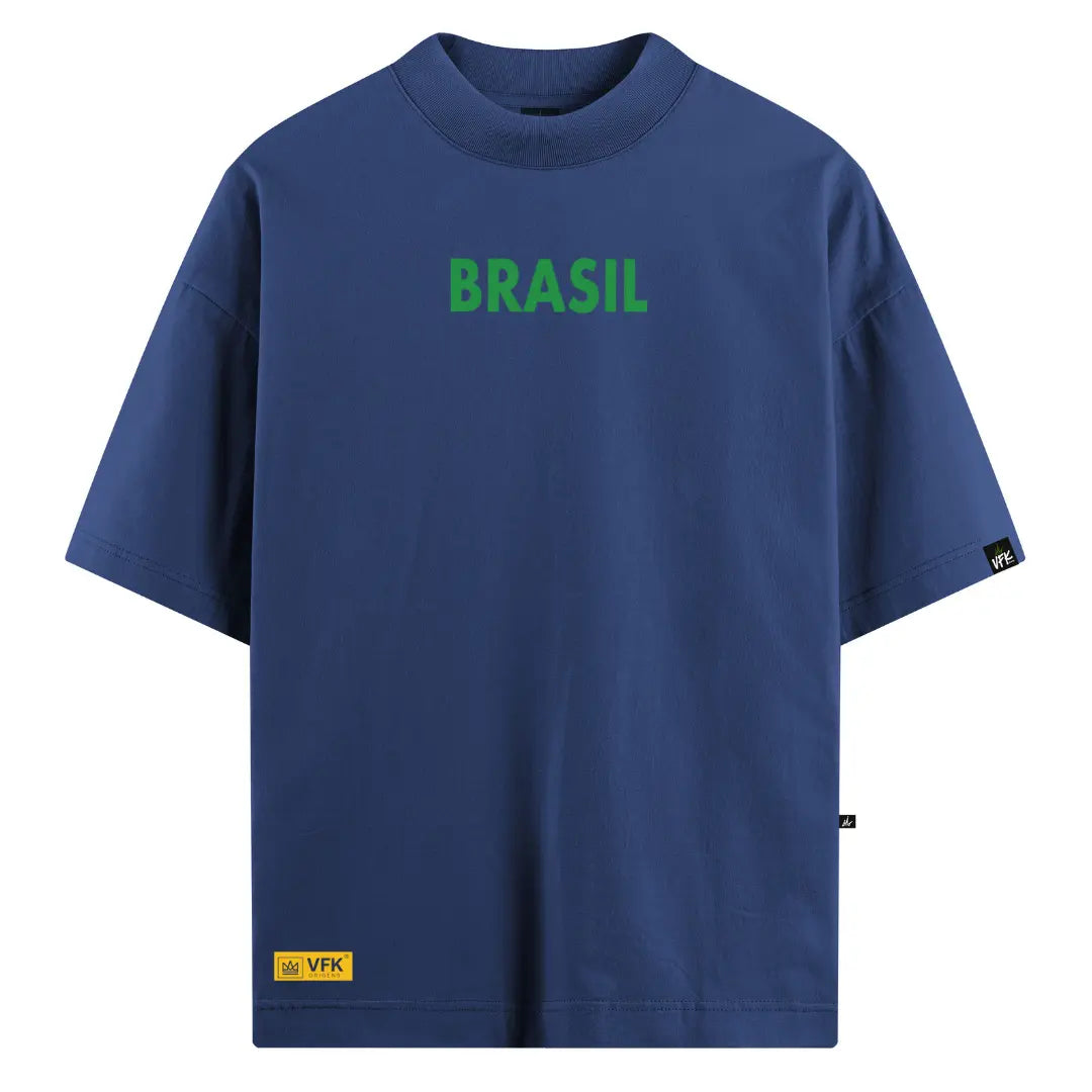 Camiseta Oversized VFK Tropical Brasil Azul