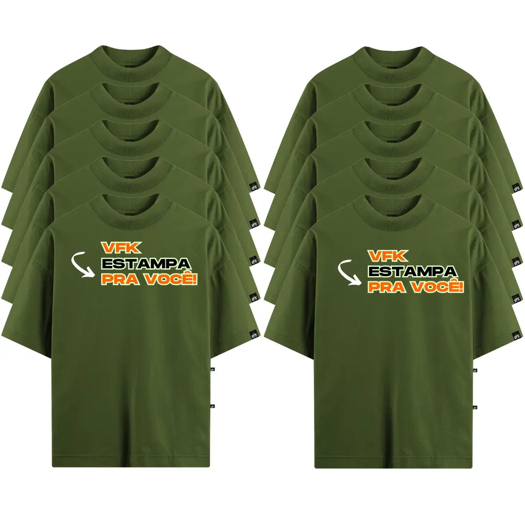Kit Com 10 Camisetas Oversized Personalizadas