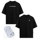 Kit Origem  2 Camisetas Oversized VFK + 1 Par de Meias